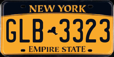 NY license plate GLB3323