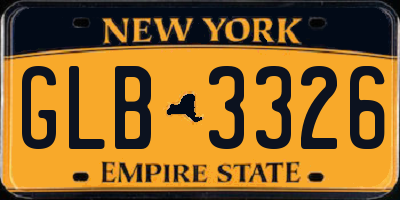 NY license plate GLB3326
