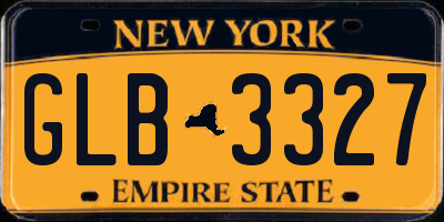NY license plate GLB3327