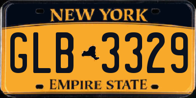 NY license plate GLB3329