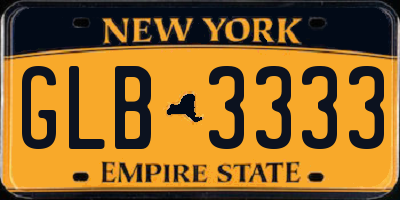 NY license plate GLB3333