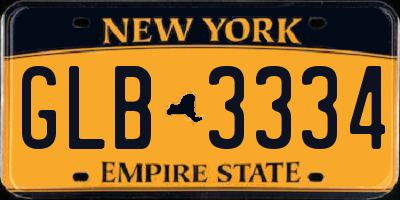 NY license plate GLB3334