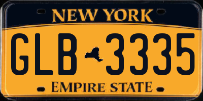 NY license plate GLB3335