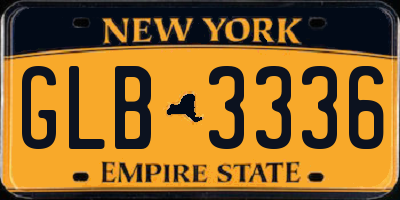 NY license plate GLB3336