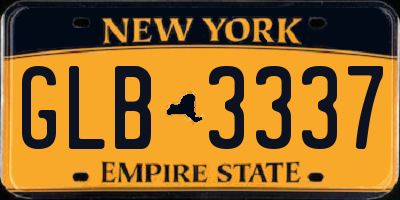 NY license plate GLB3337