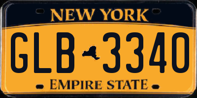 NY license plate GLB3340