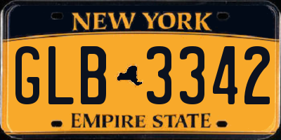 NY license plate GLB3342