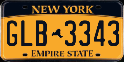 NY license plate GLB3343