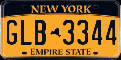 NY license plate GLB3344