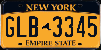 NY license plate GLB3345