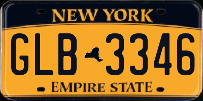 NY license plate GLB3346