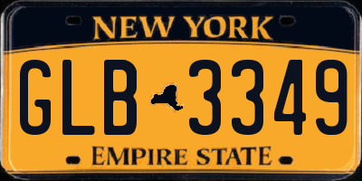NY license plate GLB3349