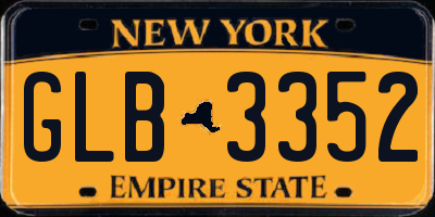 NY license plate GLB3352