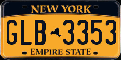 NY license plate GLB3353