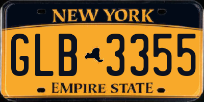 NY license plate GLB3355