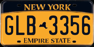 NY license plate GLB3356