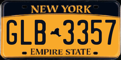 NY license plate GLB3357