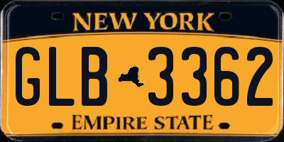 NY license plate GLB3362