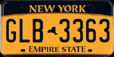 NY license plate GLB3363
