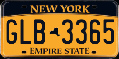 NY license plate GLB3365