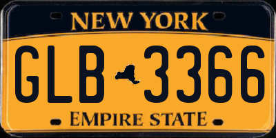 NY license plate GLB3366