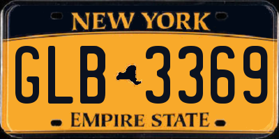 NY license plate GLB3369