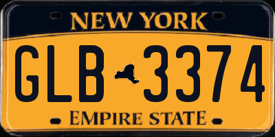 NY license plate GLB3374