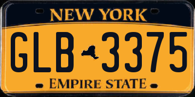 NY license plate GLB3375