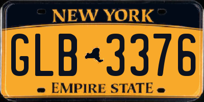 NY license plate GLB3376