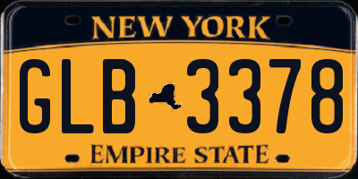 NY license plate GLB3378