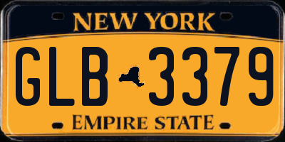 NY license plate GLB3379