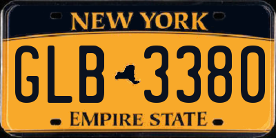 NY license plate GLB3380
