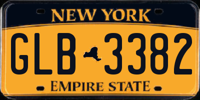 NY license plate GLB3382