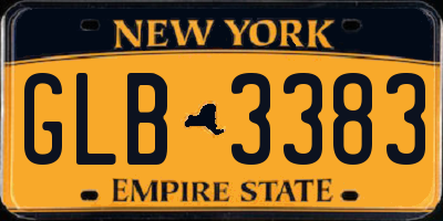 NY license plate GLB3383