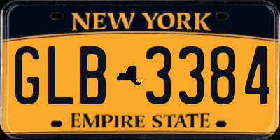 NY license plate GLB3384