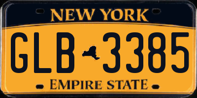NY license plate GLB3385