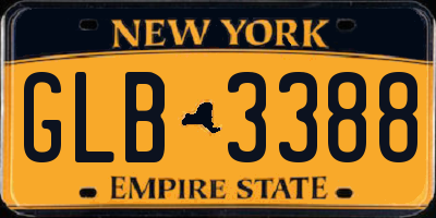 NY license plate GLB3388