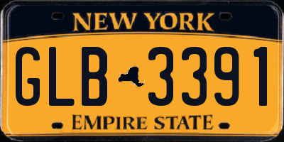 NY license plate GLB3391
