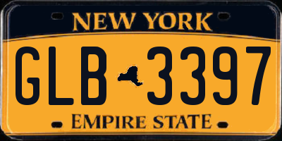 NY license plate GLB3397