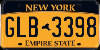 NY license plate GLB3398