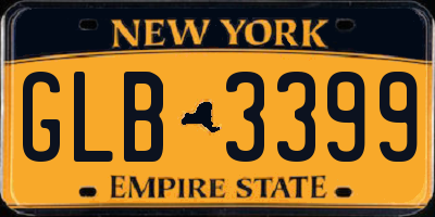 NY license plate GLB3399