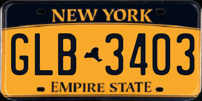 NY license plate GLB3403