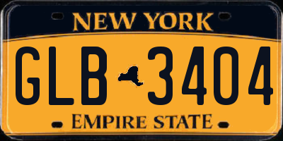 NY license plate GLB3404
