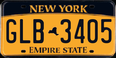 NY license plate GLB3405