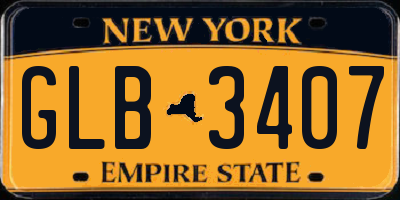 NY license plate GLB3407