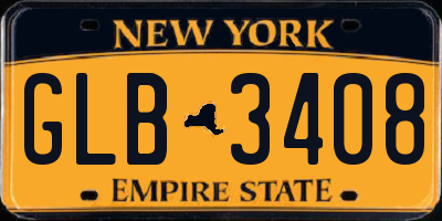 NY license plate GLB3408
