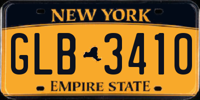 NY license plate GLB3410