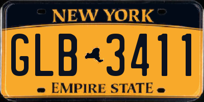 NY license plate GLB3411