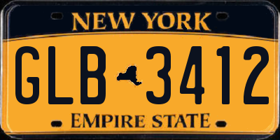 NY license plate GLB3412
