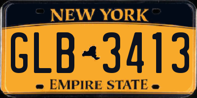 NY license plate GLB3413